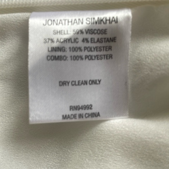 Jonathan Simkhai white flare pleated pants trousers, size US 2 - Picture 12 of 13